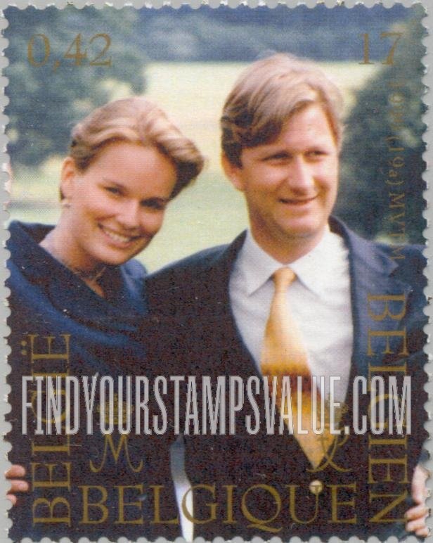 FindYourStampsValue: Wedding of Prince Philippe and Mathilde d’Udekem d’Acoz, December 4