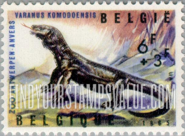 FindYourStampsValue: Semi-Postal, Animals from Antwerp Zoo: Komodo monitor