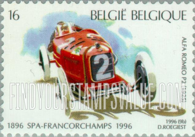 FindYourStampsValue: Auto Races at Spa, Centenary: 1925 Alfa Romeo P2