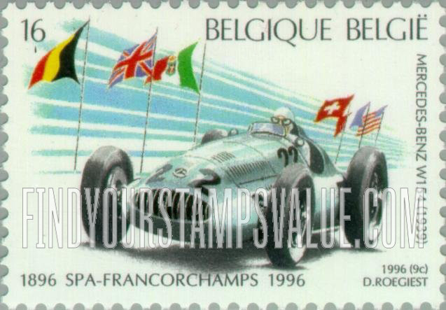 FindYourStampsValue: Auto Races at Spa, Centenary: 1939 Mercedes Benz W154