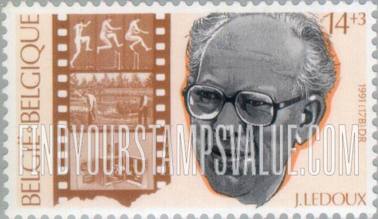 FindYourStampsValue: Semi-Postal, Belgian Film Personalities: Jacques Ledoux (1921-88), film conservationist