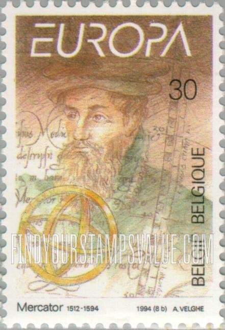 FindYourStampsValue: Europa: Gerardus Mercator (1512-94), cartographer, astronomer