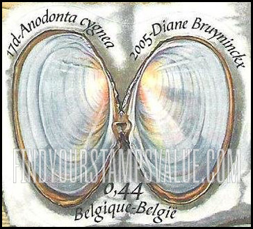 FindYourStampsValue: Shells and Snails: Interior of Anodonta cygnea