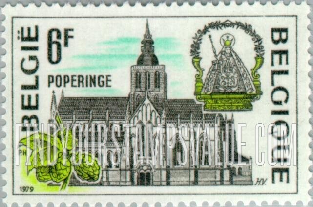FindYourStampsValue: Tourism: St. John’s Church and statue of Our Lady, Poperinge