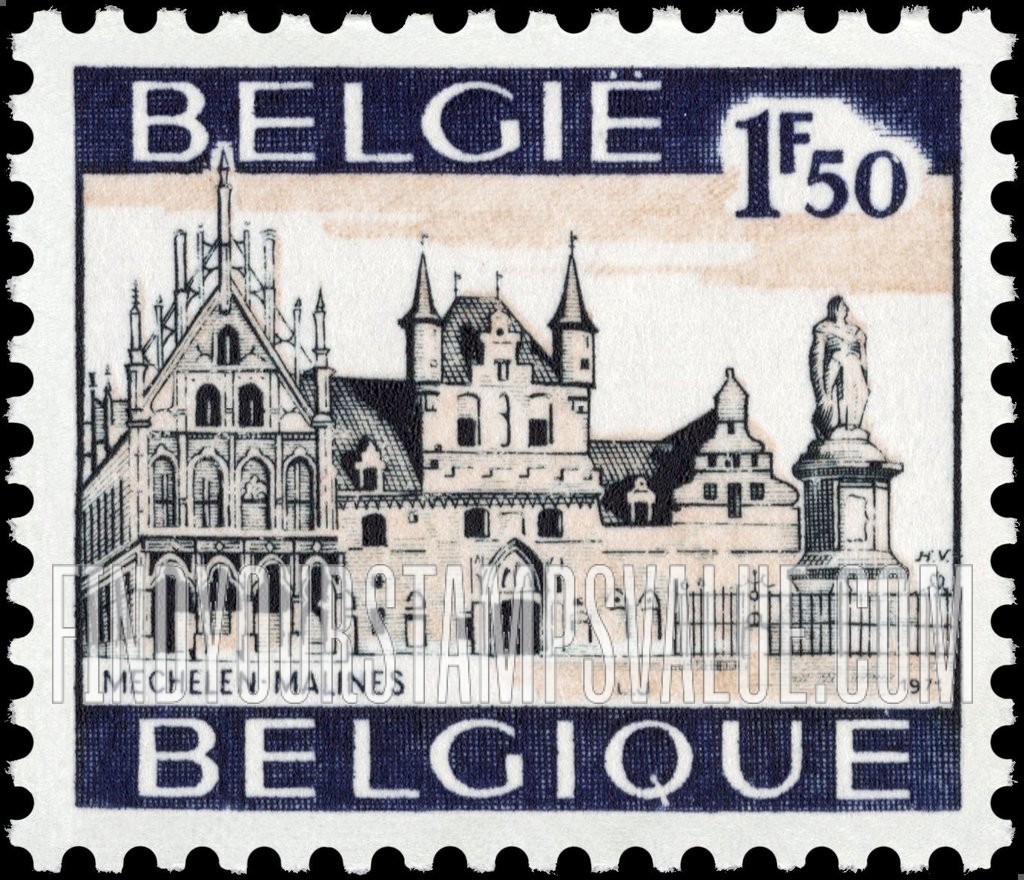 FindYourStampsValue: Tourist: City Hall, Cloth Guild and Statue of Margarethe of Austria, Malines
