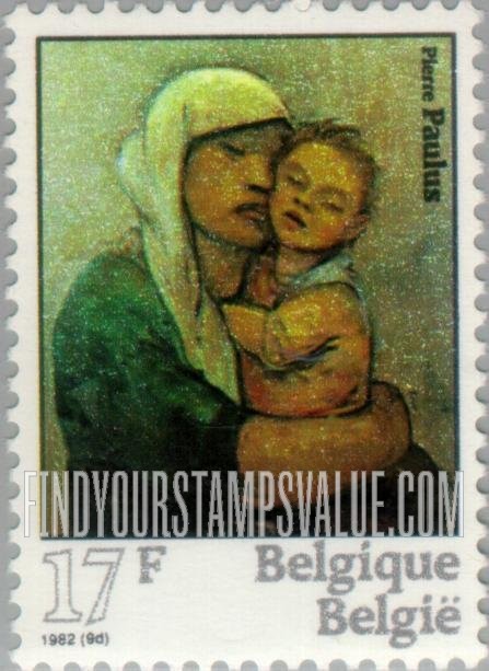 FindYourStampsValue: Madonna and Child, by Pieter Paulus (1881-1959)