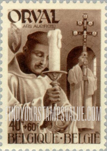 FindYourStampsValue: Semi-Postal: Monk carrying candle