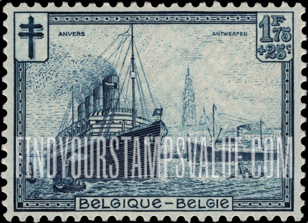 FindYourStampsValue: Semi-Postal: Antwerp Harbor