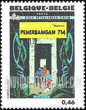FindYourStampsValue: The Adventures of Tintin: Tintin book covers translated in Indonesian (Penerbangan 714)