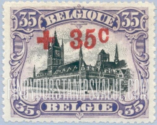 FindYourStampsValue: Semi-Postal: Cloth Hall of Ypres