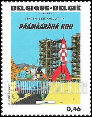 FindYourStampsValue: The Adventures of Tintin: Tintin book covers translated in Finnish (Päämääränä Kuu)