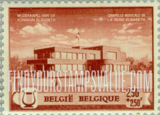 FindYourStampsValue: Semi-Postal: Queen Elisabeth Music Chapel
