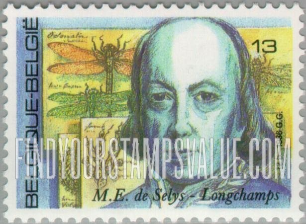 FindYourStampsValue: Famous Men: Baron Michel-Edmond de Selys Longchamps, scientist