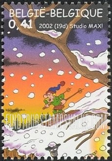 FindYourStampsValue: Christmas: Skier on hillside