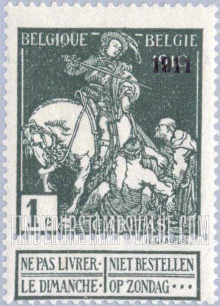 FindYourStampsValue: Semi-Postal: St. Martin of Tours Dividing His Cloak with a Beggar