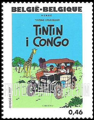 FindYourStampsValue: The Adventures of Tintin: Tintin book covers translated in Danish (Tintin i Congo)