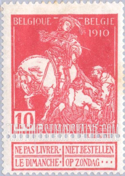 FindYourStampsValue: Semi-Postal: St. Martin of Tours Dividing His Cloak with a Beggar