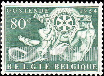 FindYourStampsValue: Mermaid and Mercury holding emblem