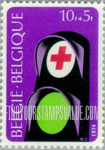 FindYourStampsValue: Semi-Postal: Traffic lights, Red Cross (symbolic of road accidents)