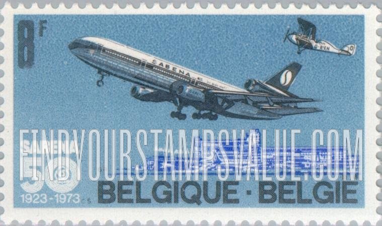FindYourStampsValue: DC-10 and 1923 Biplane over Brussels Airport