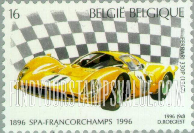 FindYourStampsValue: Auto Races at Spa, Centenary: 1967 Ferrari 330P