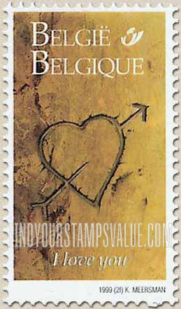 FindYourStampsValue: Greetings Stamps: Heart with arrow through it