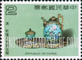 FindYourStampsValue: Ch’ing Dynasty Enamelware: Cup, pot, plate - 清代琺瑯器: 壶、杯、盘