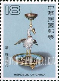 FindYourStampsValue: Ch’ing Dynasty Enamelware: Candle holder - 清代琺瑯器: 雁形烛台