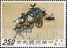 FindYourStampsValue: Emigrant farm family in oxcart - 移居农场家庭在牛车