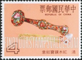 FindYourStampsValue: Ch’ing Dynasty Ju-i Scepters: Redwood and gems - 清代如意: 红木镶宝如意