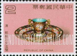 FindYourStampsValue: Painted Enamelware: Champleve Enamel Cup and Saucer, 18th Century - 珐琅器:  搪瓷杯和茶碟 (乾隆仕女杯盘), 18世纪