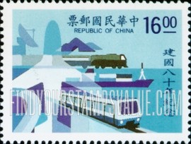 FindYourStampsValue: Republic of China, 80th Anniversary: Transportation - 中华民国建国80年纪念:运输