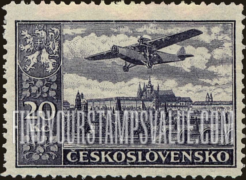 FindYourStampsValue: AIR POST STAMPS - Fokker over Prague