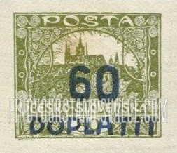 FindYourStampsValue: POSTAGE DUE STAMPS - Hradcany at Prague: Surcharged in Blue