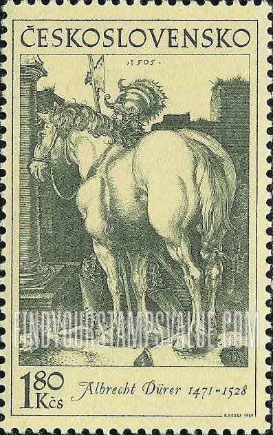 FindYourStampsValue: Old Engravings of Horses: Horse and Soldier, by Albrecht Dürer