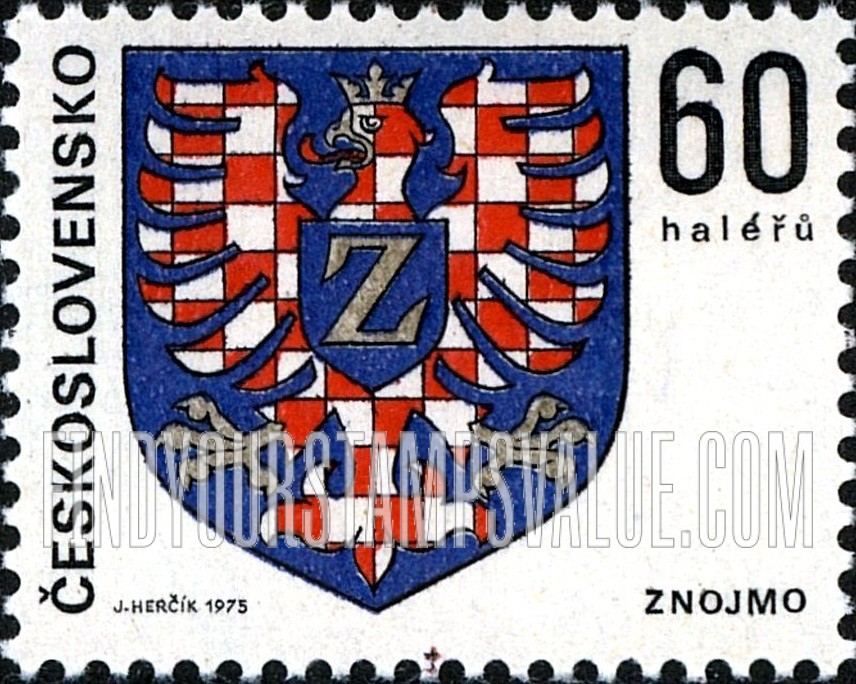 FindYourStampsValue: Coat of Arms Type of 1968: Znojmo
