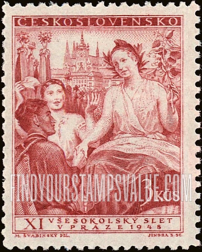 FindYourStampsValue: “Czechoslovakia” Greeting Sokol Marchers
