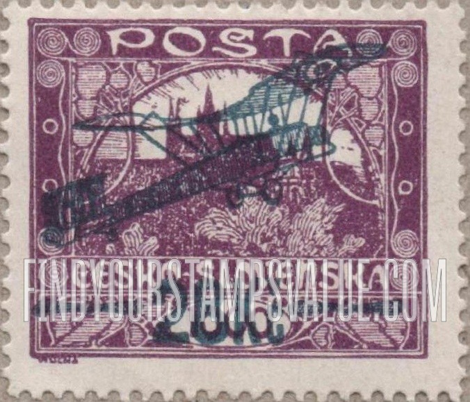 FindYourStampsValue: AIR POST STAMPS - Hradcany at Prague: Surcharged in