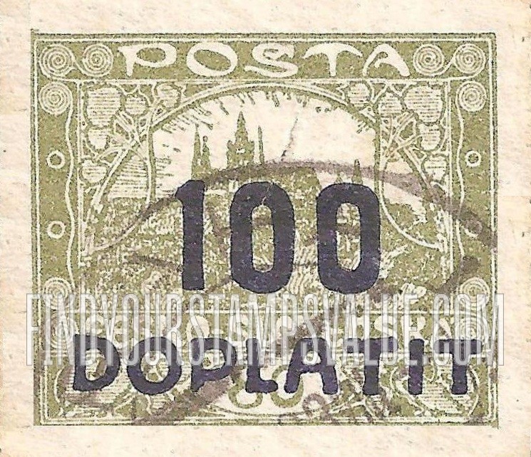 FindYourStampsValue: POSTAGE DUE STAMPS - Hradcany at Prague: Surcharged in Violet