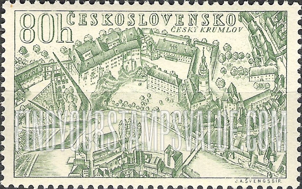 FindYourStampsValue: AIR POST STAMPS - View of Cesky Krumlov