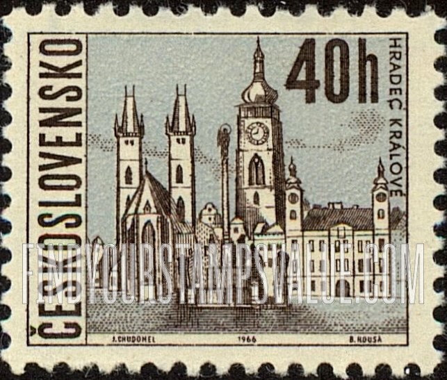 FindYourStampsValue: Views of Towns: Hradec Králové