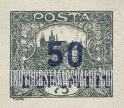 FindYourStampsValue: POSTAGE DUE STAMPS - Hradcany at Prague: Surcharged in Blue