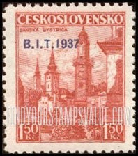 FindYourStampsValue: Town of Banska Bystrica: Stamps of 1936-37 Overprinted in Violet