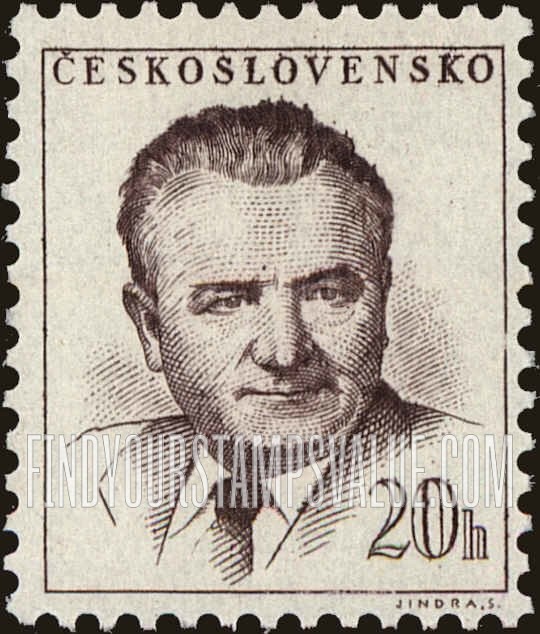 FindYourStampsValue: President Klement Gottwald: Gottwald Type of 1948-49