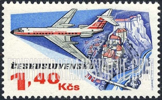 FindYourStampsValue: AIR POST STAMPS - TU-13A over Orava Castle