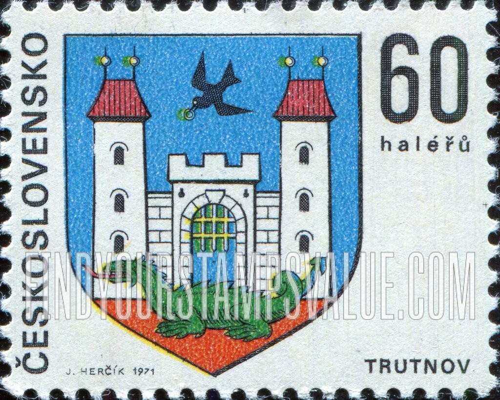 FindYourStampsValue: Coat of Arms Type of 1968: Trutnov
