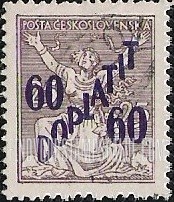 FindYourStampsValue: Czechoslovakia Breaking Chains to Freedom: Surcharged with New Value in Violet