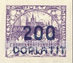 FindYourStampsValue: POSTAGE DUE STAMPS - Hradcany at Prague: Surcharged in Blue