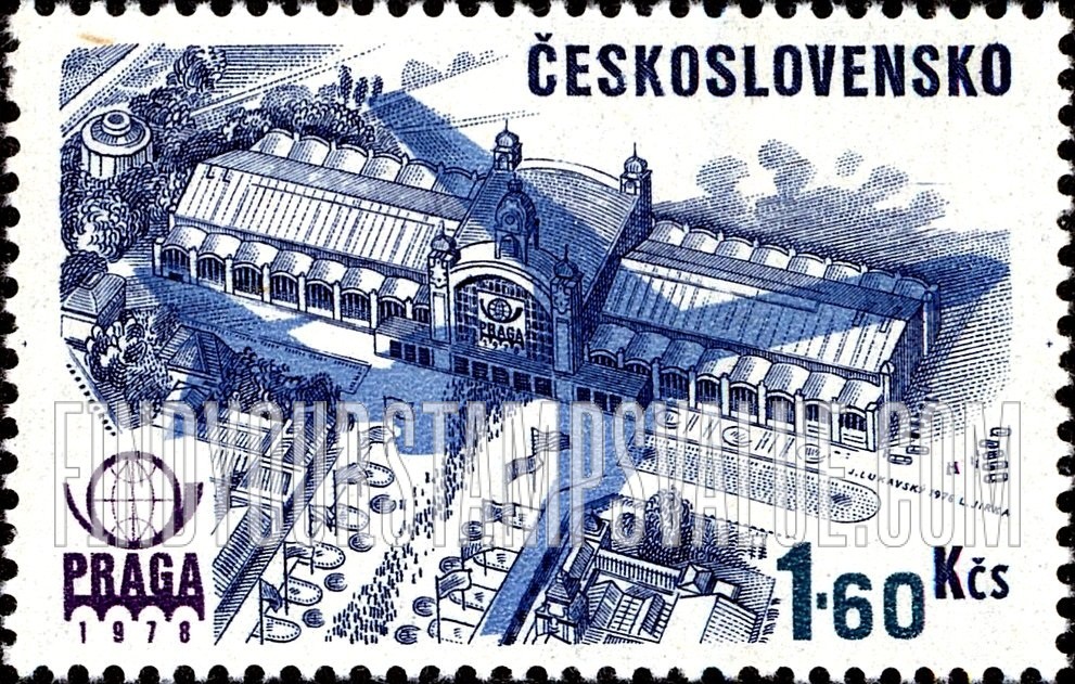 FindYourStampsValue: AIR POST STAMPS - Praga 1978 Emblem, Plane Silhouette and Congress Hall