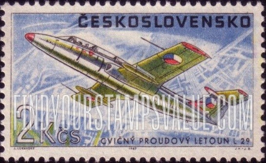 FindYourStampsValue: AIR POST STAMPS - Airplanes: Jet trainer L-29